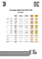 Listino prezzi campagna abbonamenti JOFC 2024-2025
